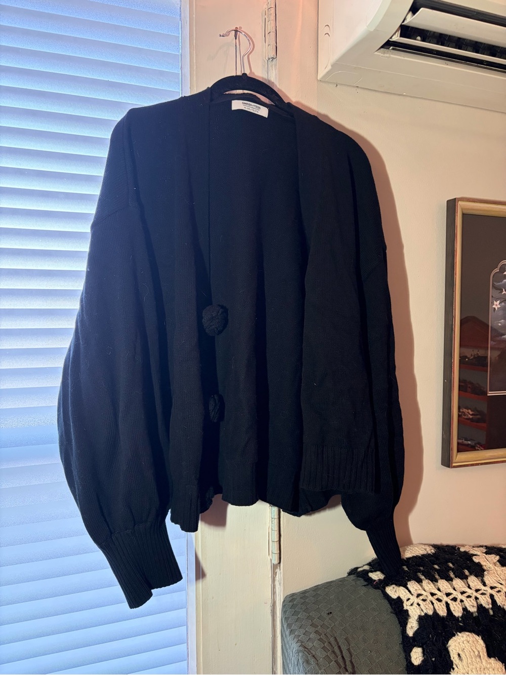 Smash + Tess Black Knit Button-Front Cardigan M4